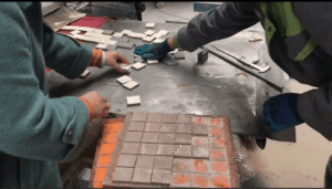 Put The Mosaic Tiles In The Mold