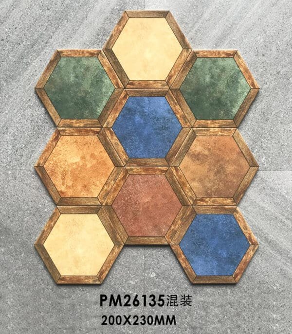 Pm26135 Hexagonal Encaustic Tile