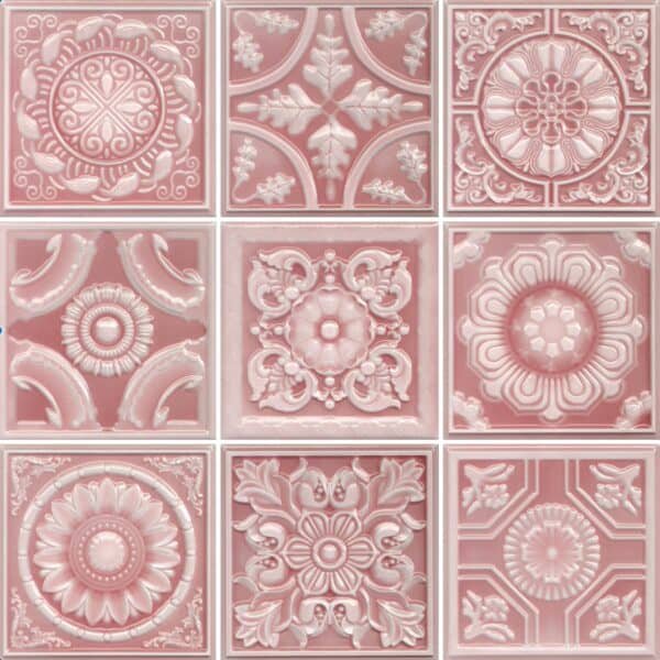 pink glossy encaustic tile 1500125