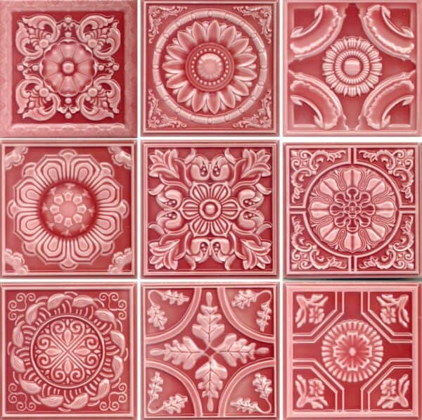 red glossy encaustic tile 1500119